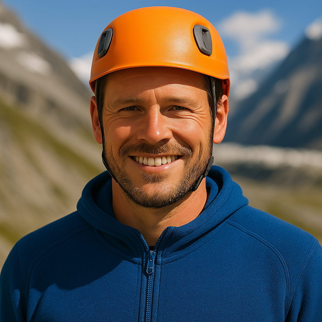 Mountaineer in alpine conditions