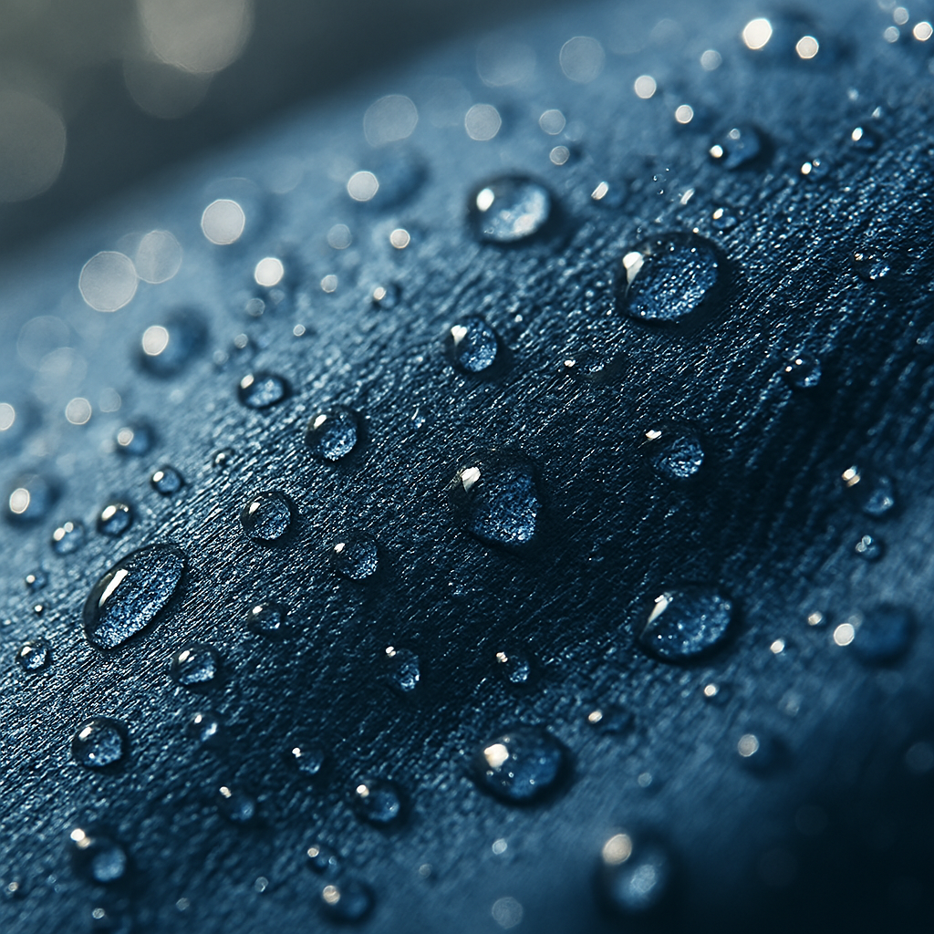 Hardshell waterproof jacket material close-up