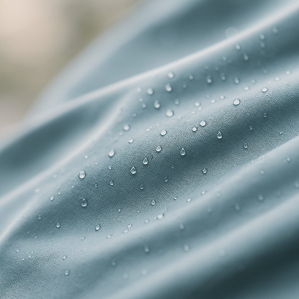 Lightweight rain shell jacket material close-up
